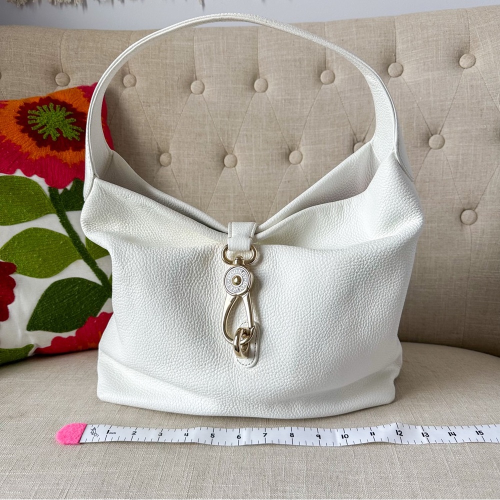 Dooney & Bourke White Lucca Leather Logo Lock Pebbled Leather Shoulder Bag Set - Picture 7 of 16